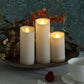 Battery Operated Candles with Timer in Waterproof Flameless Led Pillar Candles, Small, Slim Electric Fake Lights for Wedding Halloween Christmas Table Centerpieces - Yellow - Size 3Pack