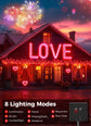 Solar String Lights Outdoor Waterproof, LED Outdoor Light | Solar Fairy Lights with 8 Lighting Modes, IP65 Waterproof Solar Christmas Halloween Lights for Outdoor Outside Tree Patio - Red - Size 72ft 200-LED String Light