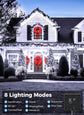Solar String Lights Outdoor Waterproof, LED Outdoor Light | Solar Fairy Lights with 8 Lighting Modes, IP65 Waterproof Solar Christmas Halloween Lights for Outdoor Outside Tree Patio - White - Size 105ft 300-LED String Light