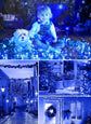 Solar String Lights Outdoor, 2 Pack LED Solar Outdoor Lights | Solar Fairy Lights with 8 Lighting Modes, Waterproof Solar Christmas Halloween  Lights for Outside Tree Garden Balcony Gazebo Party - Blue - Size 105ft 300-LED String Light