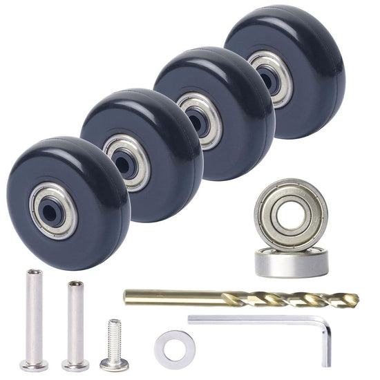 4 pcs Luggage Wheels Replacement 50mm Suitcase Wheels Replacement kit Universal Precision Ball Bearing,Swivel Caster Wheels for Replacement Luggage Travel Suitcase Caster