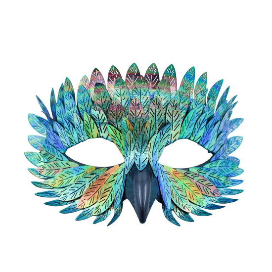 Owl Beak Face Mask Halfface Bird Face Cover for Masquerade Ball Party Halloween Mardi Gras Costumes Fancy Dress - Green