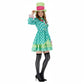 Hatter Costume Women Mad Tea Party Halloween Cosplay Dress with Bowtie Top Hat Leggings Mardi Gras Parade Outfits - Green - Size XL