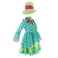 Hatter Costume Women Mad Tea Party Halloween Cosplay Dress with Bowtie Top Hat Leggings Mardi Gras Parade Outfits - Green - Size XXL