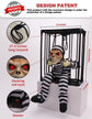 Animated Halloween Decorations with Infrared Sensor, Skull Prisoner | Screaming Sound Effects; Glowing Red Eye; Infrared-activated Scare Experience; Haunted House Atmosphere; Indoor & Outdoor Use