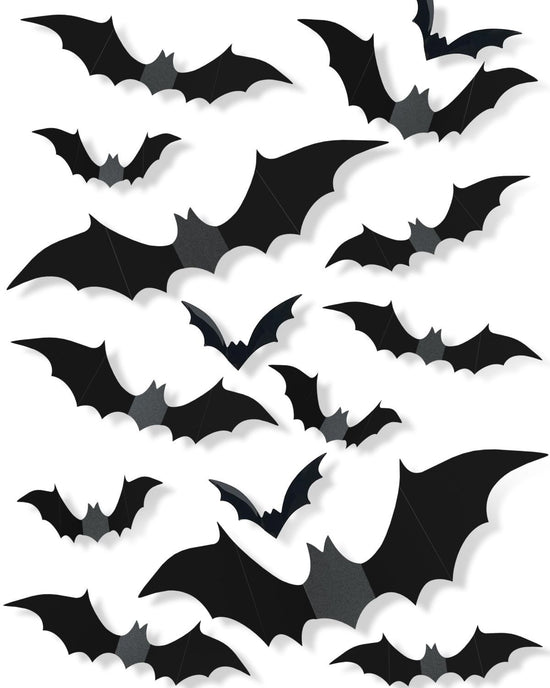120 Pcs 3D Halloween Decorations Bats Decor,4 Sizes Bats Wall Decor Indoor | Scary Bat Stickers, Halloween Decorations for Bedroom Bathroom, Door Wall Party Decorations