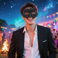 Owl Beak Face Mask Halfface Bird Face Cover for Masquerade Ball Party Halloween Mardi Gras Costumes Fancy Dress - Black