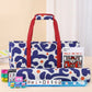 Mahjong Game Set, 166 Blue Tiles (1.2”), 4 All-in-One Color Rack/Pushers & Drawstring Bag, Complete Mahjong Sets with Blue Printed Carrying Bag and Mahjong Tile Set Accessories