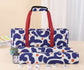 Mahjong Game Set, 166 Blue Tiles (1.2”), 4 All-in-One Color Rack/Pushers & Drawstring Bag, Complete Mahjong Sets with Blue Printed Carrying Bag and Mahjong Tile Set Accessories