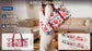Mahjong Game Set, 166 Blue Tiles (1.2”), 4 All-in-One Color Rack/Pushers & Drawstring Bag, Complete Mahjong Sets with Blue Printed Carrying Bag and Mahjong Tile Set Accessories