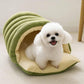 Cozy Monster Cat Bed, Cave Style Pet Bed, Cat Beds for Indoor Cats, Cat Cave Bed Cat Tent with Removable Cushion, Warm Cave Nest Sleeping Bed Puppy House for Cats Small Dogs - Black - Size 43cm*40cm*28cm