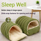 Cozy Monster Cat Bed, Cave Style Pet Bed, Cat Beds for Indoor Cats, Cat Cave Bed Cat Tent with Removable Cushion, Warm Cave Nest Sleeping Bed Puppy House for Cats Small Dogs - Green - Size 43cm*40cm*28cm
