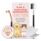 Tear Stain Remover Kit for Dogs & Cats with Tear Stain Comb, Tear Stain Balm, Eye Cotton Pads, Pro Powder Brush Gently Remove Tear Stain, Eye Debris, Discharge, Mucus Secretions