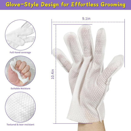 Pack of 3 Hypoallergenic Pet Wipes Natural Pet Cleaning Wipes Dog And Cat Grooming Gloves