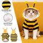 Bumblebee Cat Costume for Sphynx & Small Dogs, Fit Halloween, Yellow, Cute Bee Stripes Hoodie, Soft Warm Fleece, Holiday Cosplay Outfit, Daily Leisure Wear, Easy to Put, Safe for Leash Walking - Yellow / XS