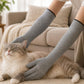 Cat Grooming Gloves Pet Handling Gloves Anti-Scratch Gloves Cat Nail Trimming - Green - Size 15.7in