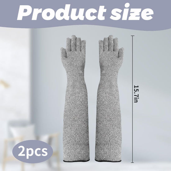 Cat Grooming Gloves Pet Handling Gloves Anti-Scratch Gloves Cat Nail Trimming - Gray - Size 15.7in