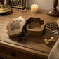 Wooden Pet Cremation Box for Cats and Dogs Paw Shape Paw Print Lid Design, Magnetic Closure, Memorial Keepsake, Natural Wood Finish, Fits Cats & Dogs
