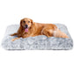 Fluffy Dog Crate Bed for Extra Large Dogs, Plush Faux Fur Pad, Calming Anti Anxiety XL Bed for Crate, Washable Soft Warm Dog Mat with Non-Slip Bottom - Gray - Size 23.6"L x 17.5"W