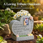 Pet Memorial Stone for Loss of Dog or Cat-Resin Dog Memorial Gifts with Flower Language Design-Heartfelt Pet Loss Sympathy Gift-Dog Passing Away Remembrance Keepsake - Gray - Size Angel heart