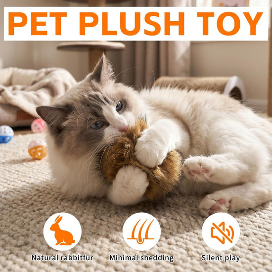 Cat Toys Furry Pom-Pom Toys Durable Cat Toys Indoor Cat Toys Cat Playtime