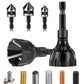 5PCS Deburring Tool Set, Tungsten Carbide Chamfer Drill Bit, External Deburring Tool with Quick Release Hex Shank for Metal, Fits 1/8"-3/4" (3-20mm)