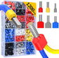 TE 1200PCS Double Wire Ferrule Terminals Kit Pre-Insulated Crimp Connector Set