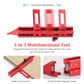 4 Sided Scribing Tool, Aluminum Alloy 4 Sided Scale Guiding Ruler, Leveling Ruler with Magnetic Base, Multi-Purpose Woodworking Marking Tool for DIY, Woodworking, Carpentry