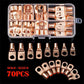 70pcs SC Series Crimp Terminals, Open Barrel Wire Lugs, Boxed Bare Copper Connectors