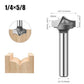 4PCS Point Cutting Round Over Bit Set With 1/4" Shank Carbide Router Bits for Woodworking Carving Cutting Diameter:1/2",5/8",3/4",7/8"