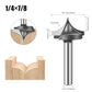 4PCS Point Cutting Round Over Bit Set With 1/4" Shank Carbide Router Bits for Woodworking Carving Cutting Diameter:1/2",5/8",3/4",7/8"