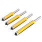 4 Pcs Profession Flush Trim Router Bit Set Bearing 8mm Shaft 12.7mm For Edging Copying Woodworking Plywood Trimming Flush Trim Cutter With Closed Bearing