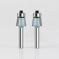 2Pcs Edges Banding Chamfer Router,1/4" Shank,19/32" Dia,1/2" Cut Depth 2-Blade Chamfer Router Bits,Forward & Reverse Carbide Woodworking Flush Trim Router Bit Set