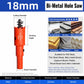 18mm Bi-Metal M42 High Speed Steel Hole Saw | with Pilot Drill Bit, Smooth Cutting Edge for PVC, Drywall, Wood, Plastic, Gypsum Board, Rubber, Thin Metal