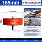 165mm Bi-Metal M42 High Speed Steel Hole Saw | with Pilot Drill Bit, Smooth Cutting Edge for PVC, Drywall, Wood, Plastic, Gypsum Board, Rubber, Thin Metal