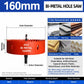 160mm Bi-Metal M42 High Speed Steel Hole Saw | with Pilot Drill Bit, Smooth Cutting Edge for PVC, Drywall, Wood, Plastic, Gypsum Board, Rubber, Thin Metal