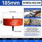 185mm Bi-Metal M42 High Speed Steel Hole Saw | with Pilot Drill Bit, Smooth Cutting Edge for PVC, Drywall, Wood, Plastic, Gypsum Board, Rubber, Thin Metal