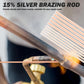 40Pcs 15% Silver Brazing Rods, Silver Solder Phos Copper Brazing Alloys Flat and Round Welding Rods for Air Conditioning Refrigerator Cold Storage HVAC Units (BCuP-2 20Pcs, BCuP-5 20Pcs)