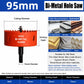 95mm Bi-Metal M42 High Speed Steel Hole Saw | with Pilot Drill Bit, Smooth Cutting Edge for PVC, Drywall, Wood, Plastic, Gypsum Board, Rubber, Thin Metal