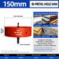 150mm Bi-Metal M42 High Speed Steel Hole Saw | with Pilot Drill Bit, Smooth Cutting Edge for PVC, Drywall, Wood, Plastic, Gypsum Board, Rubber, Thin Metal