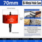 70mm Bi-Metal M42 High Speed Steel Hole Saw | with Pilot Drill Bit, Smooth Cutting Edge for PVC, Drywall, Wood, Plastic, Gypsum Board, Rubber, Thin Metal