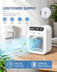 Portable Air Conditioners, Personal Cooling Fan with Humidifier, Rechargeable Mini Air Cooler for Car, Mini Air Conditioners with 2 Speeds for Home, Office, Bedroom, Camping