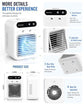 Portable Air Conditioners, Personal Cooling Fan with Humidifier, Rechargeable Mini Air Cooler for Car, Mini Air Conditioners with 2 Speeds for Home, Office, Bedroom, Camping
