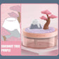 Mini Portable Desktop Humidifier, Pink For Bedroom, With Cherry Tree, Quiet, Cool Mist, Auto Off, 7 Colors Night Light, 320ml, Home Office Travel