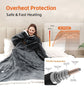 Wearable Heated Blanket Portable with Sleeves & Foot Pocket - Electric Snuggle Throw Blanket, 8 Heat Settings, 1-12H Auto Shut-Off, 50"x70"+14" Electric Blanket, for Her/Him/Family