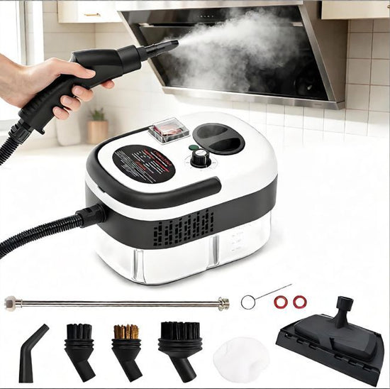 Handheld Steam Cleaner with 1500ML Tank Steamer for Kitchen & Bathroom 1.5L water tank Dual steam hoses 6-speed adjustable spray gun Independent spray gun