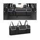 Car Trunk Organizer, Hanging Backseat Storage Bag, Backseat hanging trunk organizer with 4 Pockets, waterproof collapsible cargo bag, adjustable straps, Universal accessories Black