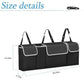 Car Trunk Organizer, Hanging Backseat Storage Bag, Backseat hanging trunk organizer with 4 Pockets, waterproof collapsible cargo bag, adjustable straps, Universal accessories Black