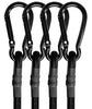 4 Pcs Bungee Cords with Carabiner Hooks Heavy Duty, Outdoor Black Bungee Straps, Strong Industrial Grade Elastic Bungee Rope for Securing Tarps, Luggage, Tents，Bikes or Garden Tidying