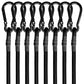 8 Pcs 48in Bungee Cords with Carabiner Hooks Heavy Duty, Outdoor Black Bungee Straps, Strong Industrial Grade Elastic Bungee Rope for Securing Tarps, Luggage, Tents，Bikes or Garden Tidying
